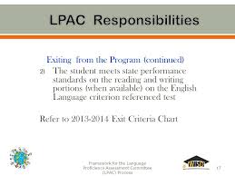 framework for the language proficiency assessment committee