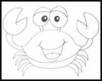 Draw the hermit crab's spiral body, head and limbs and make enough copies for each participant to have one. How To Draw Cartoon Crabs Realistic Crabs Drawing Tutorials Drawing How To Draw Crabs Drawing Lessons Step By Step Techniques For Cartoons Illustrations