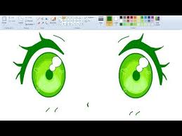 Art, painting & drawing videos. How I Draw Anime Eyes Using Mouse On Ms Paint Youtube