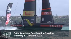Four teams raced in fully foiling ac75. 36th America S Cup Practice Racing Tuesday 12 January 2021 Youtube