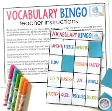 Teaching Vocabulary The Secondary English Coffee Shop Free Vocabulary Bingo Cards Teaching Vocabulary Vocabulary Instruction New Vocabulary Words