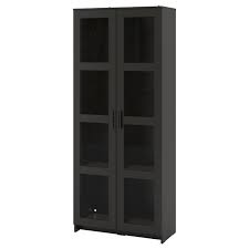 Brimnes Glass Door Cabinet Black 31 1 2x74 3 4 In 2020 Glass Cabinet Doors Bookcase With Glass Doors Ikea