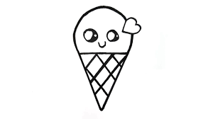 It's perfect for kids and beginners looking for easy pictures to draw. Cute Easy Drawing How To Draw A Super Cute Ice Cream Super Easy Drawings Cute Easy Drawings Easy Drawings