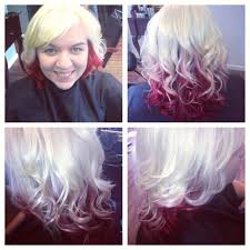 The dramatic look is ideal for ladies with lighter skin and dark eyes but can be. Very Blonde With Red Underneath Great Hair Hairdo Hair Color