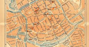 1926 Groningen City Map Street Plan Netherlands Lithograph Groningue City Maps Design Groningen Map