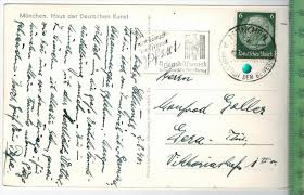 Bald kommen sie in ihr dorf. Munchen Haus Der Deutschen Kunst 1940 Verlag Hoffmann Munchen Postkarte Mit Frankatur Und Stempel Munchen 2 8 40 Nr 244659521 Oldthing A