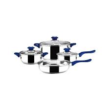 Batería completa de ollas de cocina, 10 piezas de acero inoxidable aptas para inducción magefesa. Bateria Cocina Acero Inoxidable Coraza Azul 7 Pz Magefesa