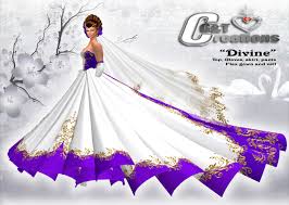 You can find a whole ton of ombre pink wedding gowns with all shades from blush to bold juicy pink. Second Life Marketplace G T Creations Pink Wedding Gown Divine Purple White Silk With Gold Trims Veil And Omega Applier Included
