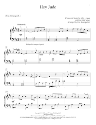 The ballad evolved from hey jules, a song mccartney wrote to comfort john lennon's son, julian, during his parents' divorce. Eric Baumgartner Hey Jude Sheet Music Pdf Notes Chords Pop Score Educational Piano Download Printable Sku 158547