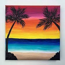 20 easy watercolor projects for kids. Pin By Patty Mamrot On 6 Summer Beach Canvas Paintings Beach Art Painting Simple Canvas Paintings