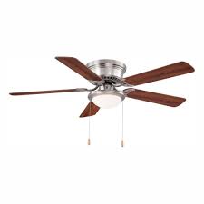 Click to add item patriot lighting™ warehouse 52 satin nickel integrated led indoor ceiling fan to the compare list. Hugger 52 In Led Indoor Brushed Nickel Ceiling Fan With Light Kit Al383led Bn The Home Depot