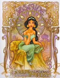 Art Nouveau Jasmine From Art Of The Disney Princess Art Nouveau Disney Disney Illustration Disney Art