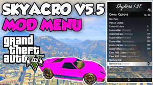 The developer of the game has struggled to make gta 5 mod the highly entertaining one by firstly allowing it to be played on different platforms and then adding an attractive plot in the form of gameplay, high. Gta 5 Skyacro V5 5 Mod Menu Gta 5 Mods Gta Gta 5