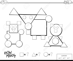 Color the black & white shapes sets. Black And White Cartoon Illustration Of Educational Counting Royalty Free Cliparts Vectors And Stock Illustration Image 128476384
