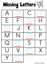 abc charts write the missing uppercase and lowercase letters