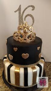 Black And Gold Design Cakes Black Gold Sweet 16 Cake Www Cakes2envy Com Sweet 16 Cakes Sweet 16 Parties Sweet 16 Birthday Party