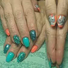 Coral and teal nail designs. 41 Teal Nail Designs You Ll Fall In Love With 2021 Naildesigncode