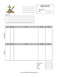 Gardening Invoice Template Printable Invoice Invoice Template Invoice Template Word
