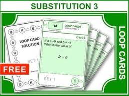 Substitution 3 Inc Negative Of Negatives Loop Cards Quadratics Algebra Lessons Secondary Math