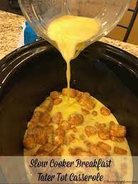 Slow Cooker Breakfast Tater Tot Casserole Recipe Breakfast Crockpot Recipes Slow Cooker Breakfast Tater Tot Breakfast
