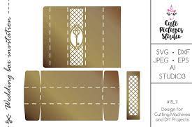 Download Free Svgs Download Laser Paper Cut Scroll Wedding Invitation Box Svg Template Free Design Resources