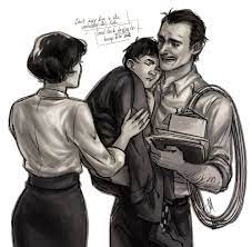 Tony stark has spent his whole life hiding two facts: Maria And Howard Stark With Little Tony Art By Rennerei Tony Stark Comic Marvel Marvel Universe
