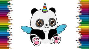 Then add the four circles for the panda's paws and move on to the next step. How To Draw A Cute Panda Emoji Unicorn Panda Drawing And Coloring For Children Youtube