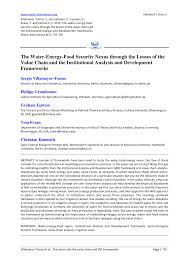 Pdf The Water Energy Food Security Nexus Through The Lenses