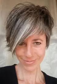 Short hairstyles for thick gray hair. Pin By Debby Parrish On Hair Short Hair Styles Gray Hair Growing Out Grey Curly Hair