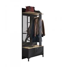 Meuble D Entree Moderne Chataignier Noir Hermine Matelpro En 2020 Entree Moderne Meuble Entree Moderne
