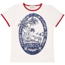 Gucci L Aveugle Par Amour Cotton Jersey T Shirt 123 Liked On Polyvore Featuring Tops T Shir White Short Sleeve Shirt White Short Sleeve Tops Printed Tees