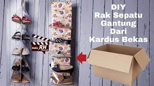 Diy Cara Membuat Lemari Sepatu Gantung Anti Debu Dari Kardus Bekas How To Make Shoes Storage Youtube