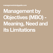 Management By Objectives Mbo Meaning Need And Its Limitations Management By Objectives Management Meant To Be