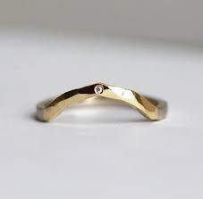 Two Toned Hammered Ring With Diamond Curved Yellow And White Etsy Wedding Ring Diamond Band Hammered Wedding Bands Wedding Ring Bands
