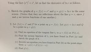 Format prin derivare (1 b). Solved Using The Fact E Em Let Us Find The Derivat Chegg Com