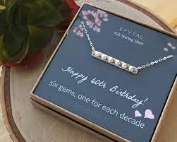 Check spelling or type a new query. 60th Birthday Gifts For Women 925 Sterling Silver Six Cz Bar Etsy