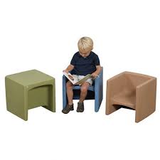 Cozy Woodland Cube Chairs Set Of 3 Cube Chair Kids Chairs Molded Chair