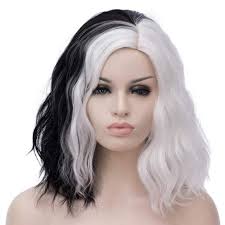 Cruella D. SHORT ⚫️⚪️BLACK & WHITE Wig *NEW
