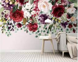 Flower canvas wall art for bedroom woman wall decor pink white flowers picture 3 piece framed artwork modern plant floral canvas prints for kitchen home bathroom girls room wall decoration 12x16. Custom Wall Mural Fresh Hanging Green Leaves Wallpaper American Style Big Rose Floral Wall Mural Living Room Wall Painting Wallpaper Custom Wall Murals Mural Wallpaper Green Leaf Wallpaper
