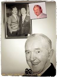 The last photo with Laurel & Hardy together (1956). Stan's Sister lived in  Nottingham. She was the landlady of the Bull pub in Bottesford.
