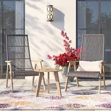 Perfect For Petite Patios This Three Piece Patio Set Includes One Table And Two Chairs So You Can Sink Back Patio Decor Outdoor Sofa Sets Outdoor Patio Decor