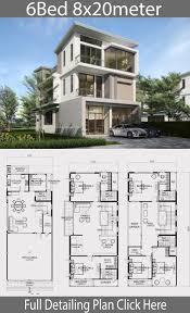 Home Design Plan 8x20m With 6 Bedrooms Home Design With Plansearch Modern Style House Plans Architectural House Plans Modern House Plans