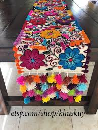 Boho Table Bed Runner Floral Embroidery Table Loom Tapestry Peru Boho Chic Rustic Chic Table Runner Hippie Runner Wedding Runner Gift Boho Table Runner Rustic Chic Table Runner Embroidered Table Runner