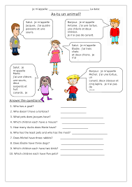 French Animals As Tu Un Animal Worksheets By Labellaroma Teaching Resources Tes Learn French French Teaching Resources Teaching French