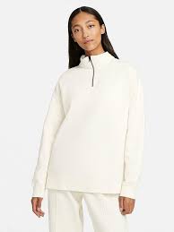 nike nsw quarter zip trend sweatshirt - off white verycouk on women's quarter zip sweatshirt uk