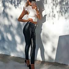Lederlady Mit Bildern Leder Leggings Lederjeans Leggings