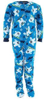 Komar Kids Komar Kids Big Boys Blue Yeti Footed Pajamas M 8 Walmart Com Walmart Com