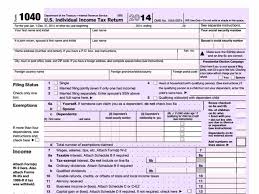 Form 1040 2014 Tax Forms Tax Return Income Tax