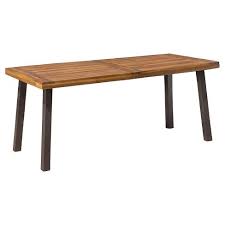 Della Rectangle Acacia Wood Dining Table Teak Finish Christopher Knight Home With Images Outdoor Dinning Table Wood Dining Table Outdoor Dining Table