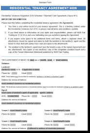 residential tenancy lease nsw new south wales